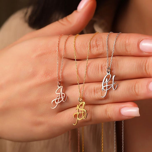 Personalized letter Necklace , Gold Plated initial pendant, Gift for Her, letter jewelry